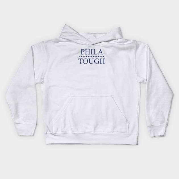 Phila Tough (Blue) Kids Hoodie by scornely